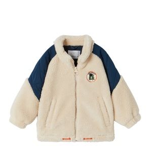 Zara jacket with faux shearling. Size 9-12 months. New